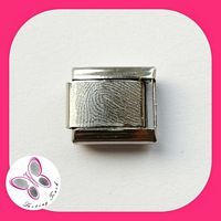 Italian charm link with fingerprint (fits nomination)